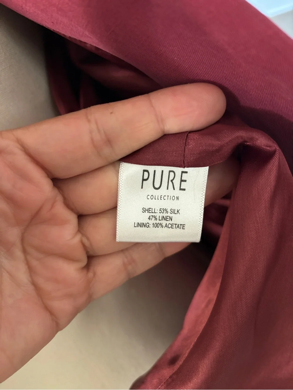 Pure Collection Wine-Red Single-Button Blazer - Picture 3 of 7